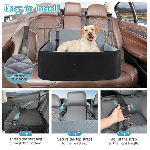 Hundeautositz – 74,9 x 50,8 x 50,8 cm, für mittlere & grosse Hunde, Plüsch