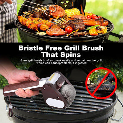 Elektrischer Grillreiniger – USB-C, Vibrationsfunktion, Metalldraht-Kopf, kabellos