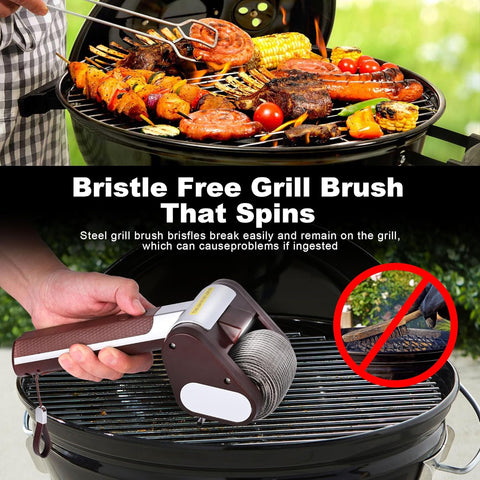 Elektrischer Grillreiniger – USB-C, Vibrationsfunktion, Metalldraht-Kopf, kabellos