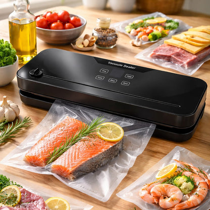 Vakuumiergerät – mit 8 Vakuumbeuteln, für Lebensmittel, Meal-Prep & Sous-vide