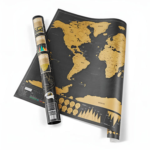 Scratch Map – 82,5 x 59,4 cm, Rubbel-Weltkarte für Vielreisende