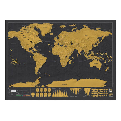 Scratch Map – 82,5 x 59,4 cm, Rubbel-Weltkarte für Vielreisende