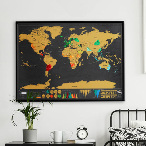 Scratch Map – 82,5 x 59,4 cm, Rubbel-Weltkarte für Vielreisende