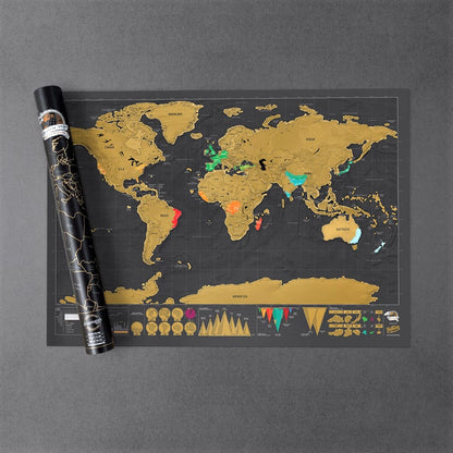 Scratch Map – 82,5 x 59,4 cm, Rubbel-Weltkarte für Vielreisende