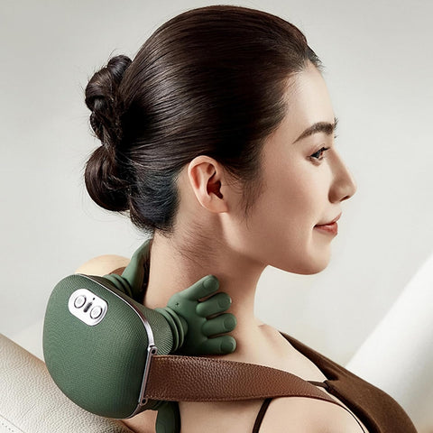 4D Schulter- & Nacken-Tiefenmassagegerät – Wärmefunktion, USB-C, mit Trageband