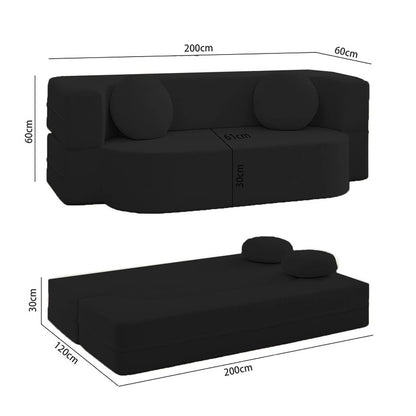 AirBloom Sofa – 200 x 100 x 60 cm, Memory-Schaum, 2 Modi, waschbare Bezüge