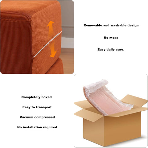 AirBloom Sofa – 200 x 100 x 60 cm, Memory-Schaum, 2 Modi, waschbare Bezüge