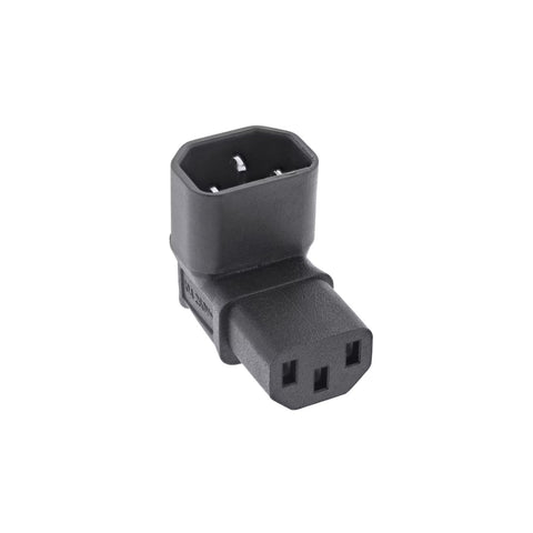Netzadapter gewinkelt – C14 Stecker auf C13 Buchse, 10A / 250V, IEC 60320