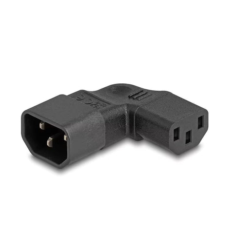 Netzadapter C14 auf C13 – gewinkelt, 3-polig, 10A / 250V, Kaltgeräte