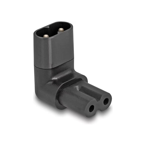 Adapterstecker C7 auf C8 – frontal gewinkelt, 90°, 2,5A, IEC 60320