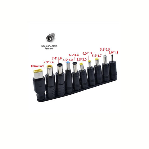 Universal DC Adapter Set – 10-teilig, 5,5 x 2,1 mm, für verschiedene Laptops