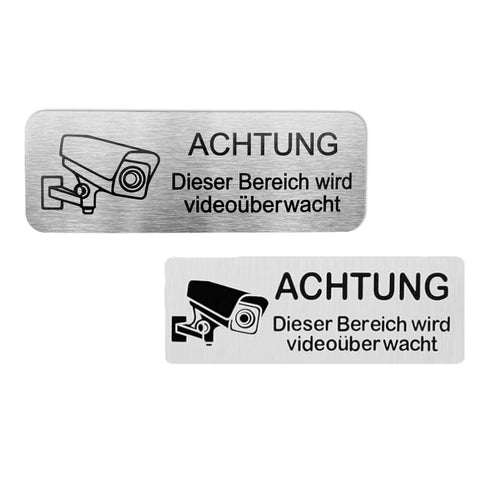 Videoüberwachungsschild Set – selbstklebend, für Innen & Aussen, ohne Bohren