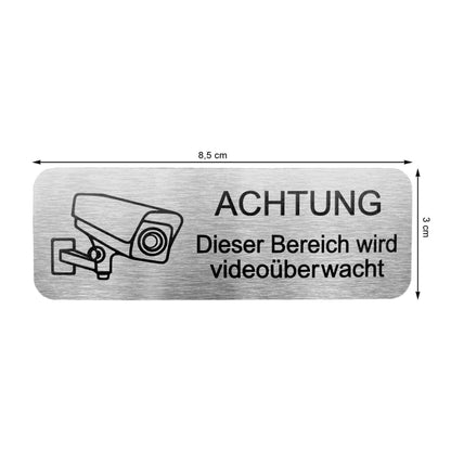 Videoüberwachungsschild Set – selbstklebend, für Innen & Aussen, ohne Bohren