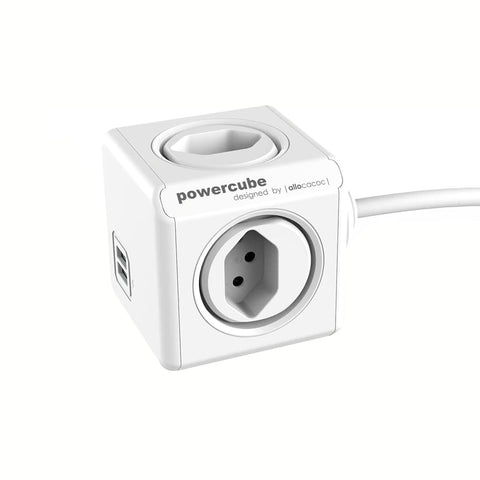 Power Cube Strom-Würfel – 4 Steckplätze, 2x USB, kompakt & modern