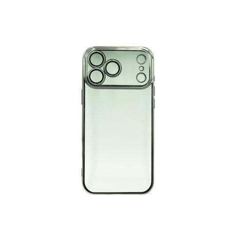 Handyhülle iPhone 17 / Pro / Pro Max / Air – transparente Rückseite, silberner Rahmen, stossgeschützt