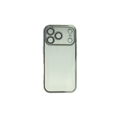 Handyhülle iPhone 17 / Pro / Pro Max / Air – transparente Rückseite, silberner Rahmen, stossgeschützt