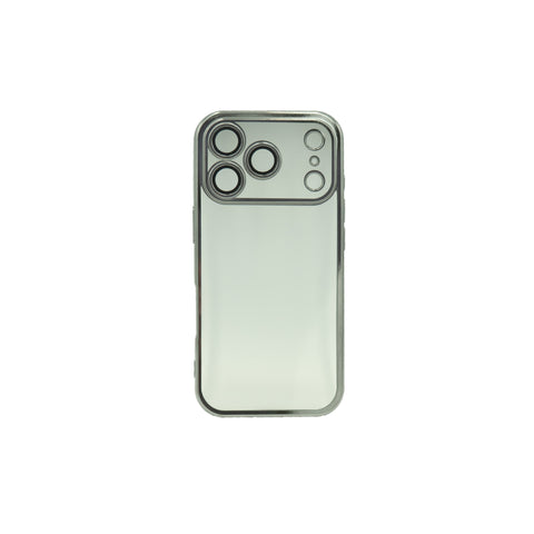 Handyhülle iPhone 17 / Pro / Pro Max / Air – transparente Rückseite, silberner Rahmen, stossgeschützt