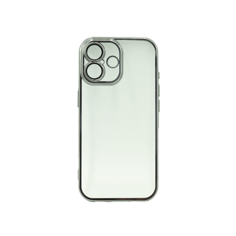 Handyhülle iPhone 17 / Pro / Pro Max / Air – transparente Rückseite, silberner Rahmen, stossgeschützt