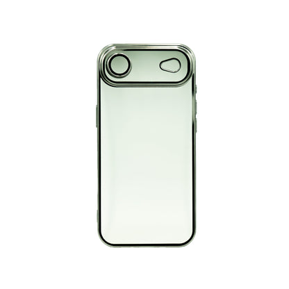 Handyhülle iPhone 17 / Pro / Pro Max / Air – transparente Rückseite, silberner Rahmen, stossgeschützt
