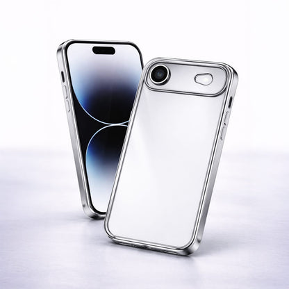 Handyhülle iPhone 17 / Pro / Pro Max / Air – transparente Rückseite, silberner Rahmen, stossgeschützt