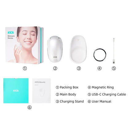 KiCA iBeauty Gesichtspflegegerät – 4 Modi, Ionen, Wärme 43°C, 125 g, kabellos