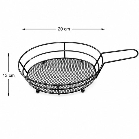 Fast-Food-Korb Set aus Metall Schwarz – Servierkörbe für Pommes & Fingerfood