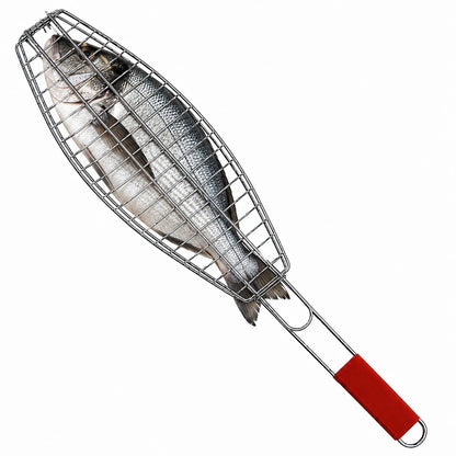 Fischgrillkorb mit Holzgriff – Perfekt zum Grillen von Fisch & Gemüse