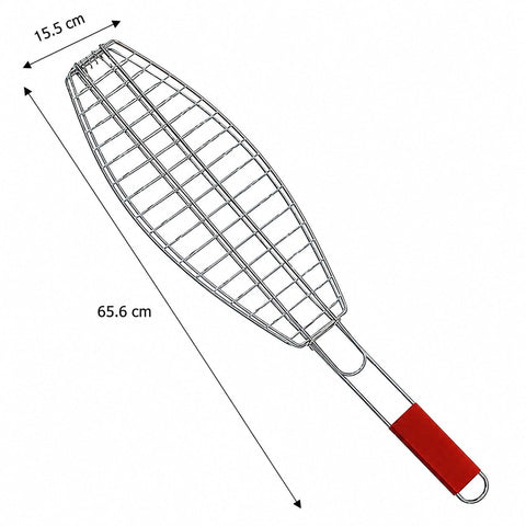 Fischgrillkorb mit Holzgriff – Perfekt zum Grillen von Fisch & Gemüse