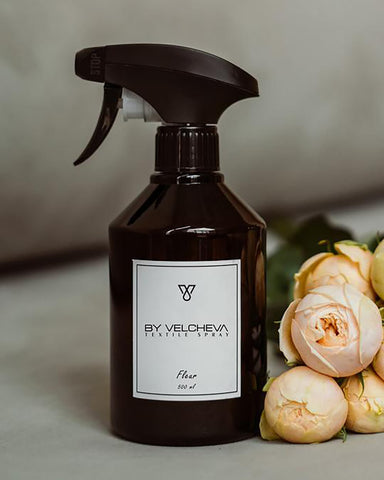 By Velcheva Textilspray Fleur – 500 ml, Bergamotte, Pfingstrose & Jasmin