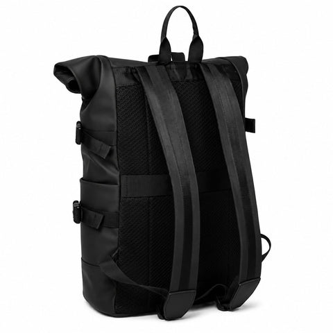 Wasserdichter Rolltop Rucksack Schwarz – Moderner Laptop & Outdoor Rucksack
