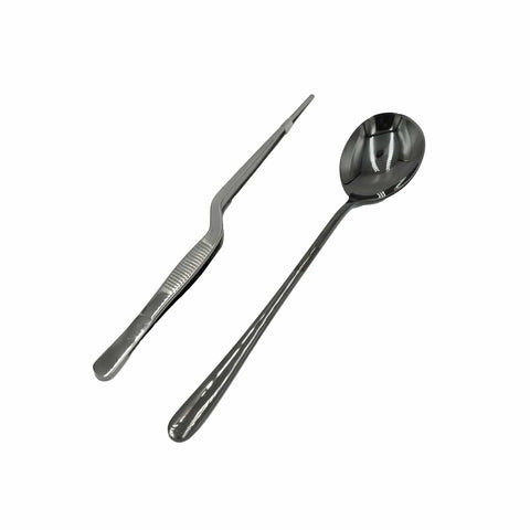 Gourmet-Set – Anrichtepinzette & Anrichtelöffel, für Hobbyköche & Profiköche