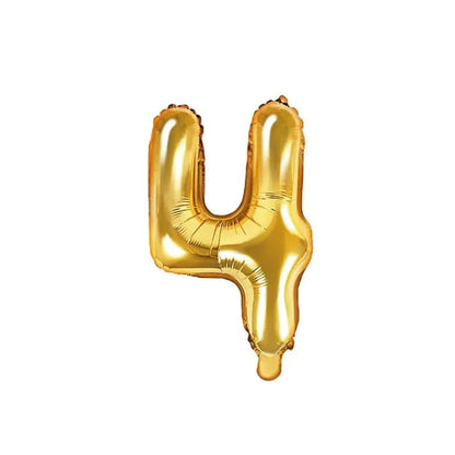 Goldener Folienballon Zahl 0–9 – aus Aluminiumfolie