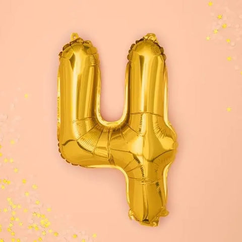 Goldener Folienballon Zahl 0–9 – aus Aluminiumfolie