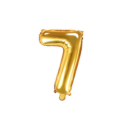 Goldener Folienballon Zahl 0–9 – aus Aluminiumfolie