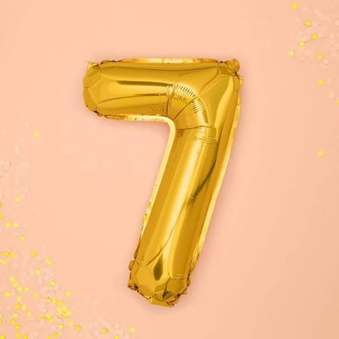 Goldener Folienballon Zahl 0–9 – aus Aluminiumfolie
