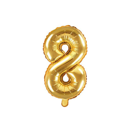 Goldener Folienballon Zahl 0–9 – aus Aluminiumfolie
