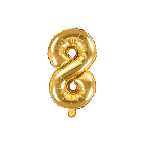 Goldener Folienballon Zahl 0–9 – aus Aluminiumfolie