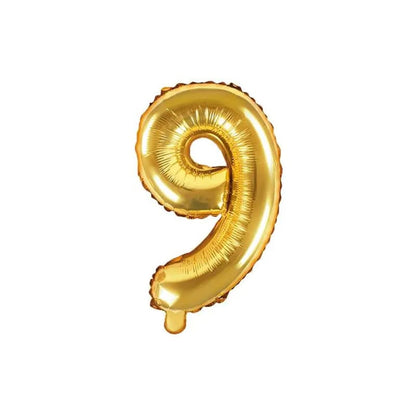 Goldener Folienballon Zahl 0–9 – aus Aluminiumfolie
