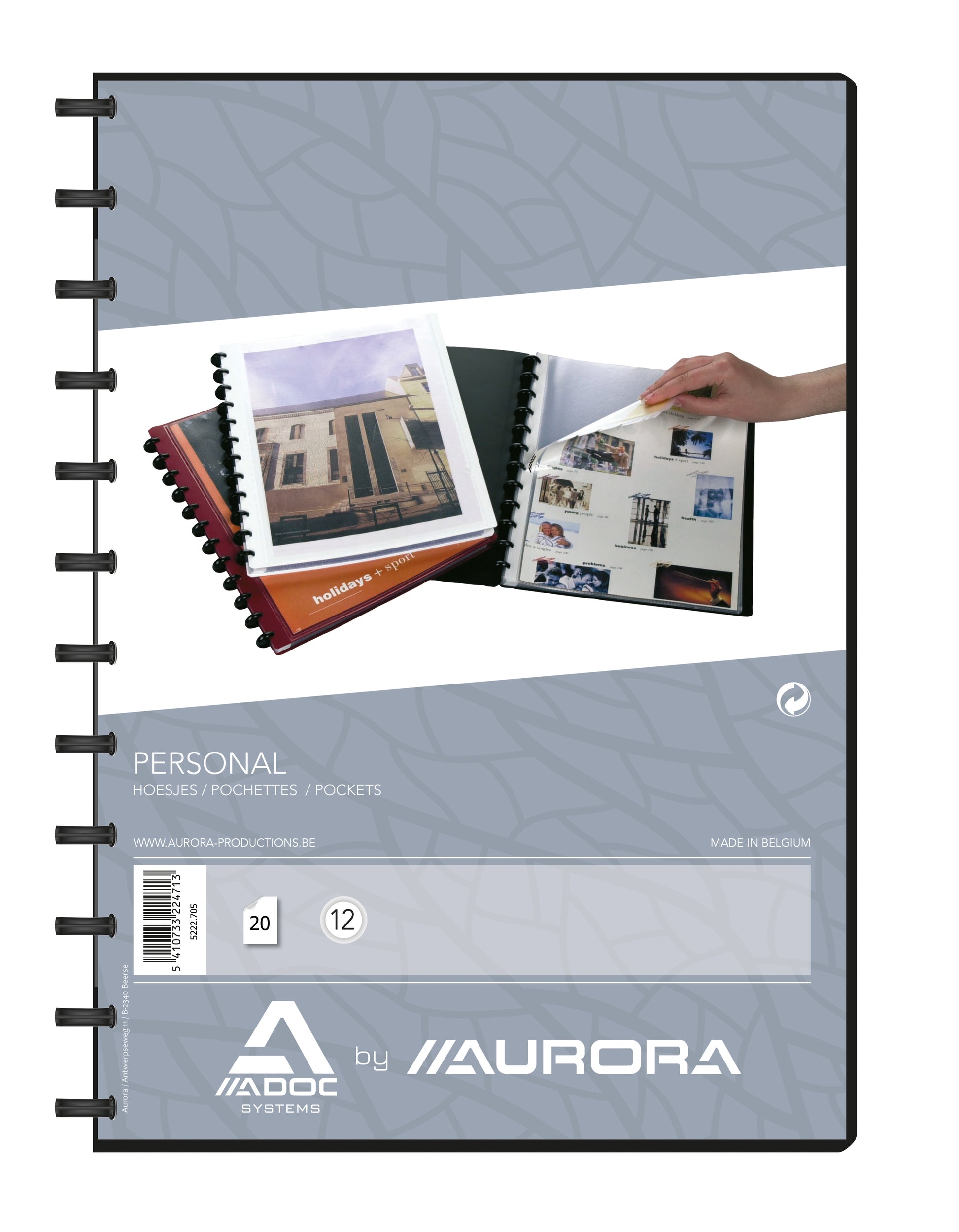 ADOC Sichtbuch Personal A4 5222.705 schwarz mit Fenster 20 Taschen