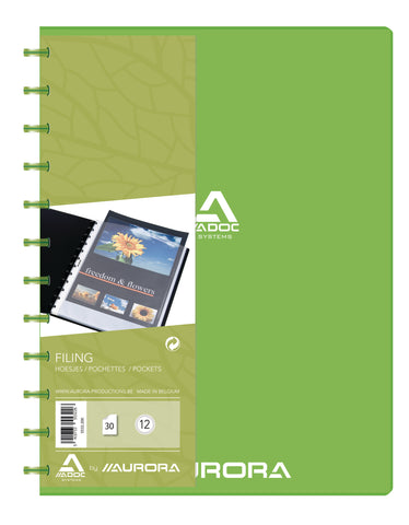 ADOC Sichtbuch PP transparent A4 5532.200 grün 30 Taschen