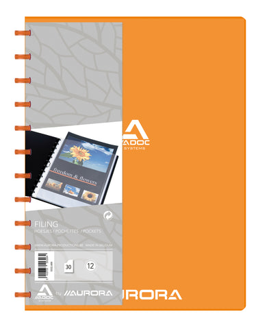 ADOC Sichtbuch PP transparent A4 5532.600 orange 30 Taschen