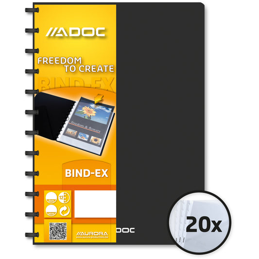 ADOC Sichtbuch Standard A4 5822.700 schwarz 20 Taschen