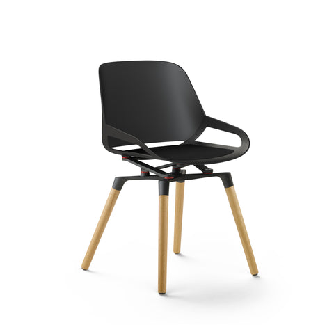 AERIS Konferenzstuhl NUMO P462OABKBKFE schwarz, schwarzes Kissen