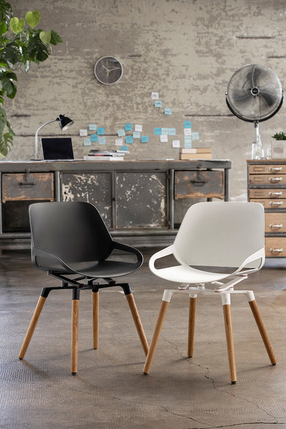 AERIS Konferenzstuhl NUMO P462OAWHWHFE weiss, schwarzes Kissen