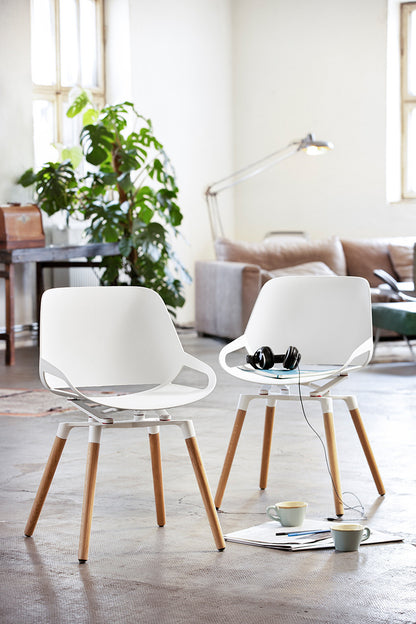 AERIS Konferenzstuhl NUMO P462OAWHWHFE weiss, schwarzes Kissen