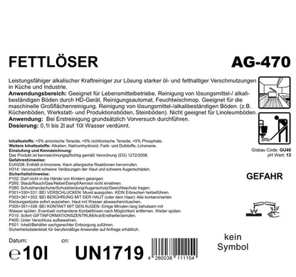 Fettlöser, 10 litri, pH 13, merce pericolosa UN1719