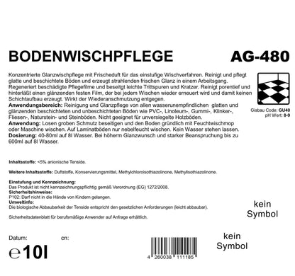 Środek czyszczący podłogi, 10 litrów, pH 8-9