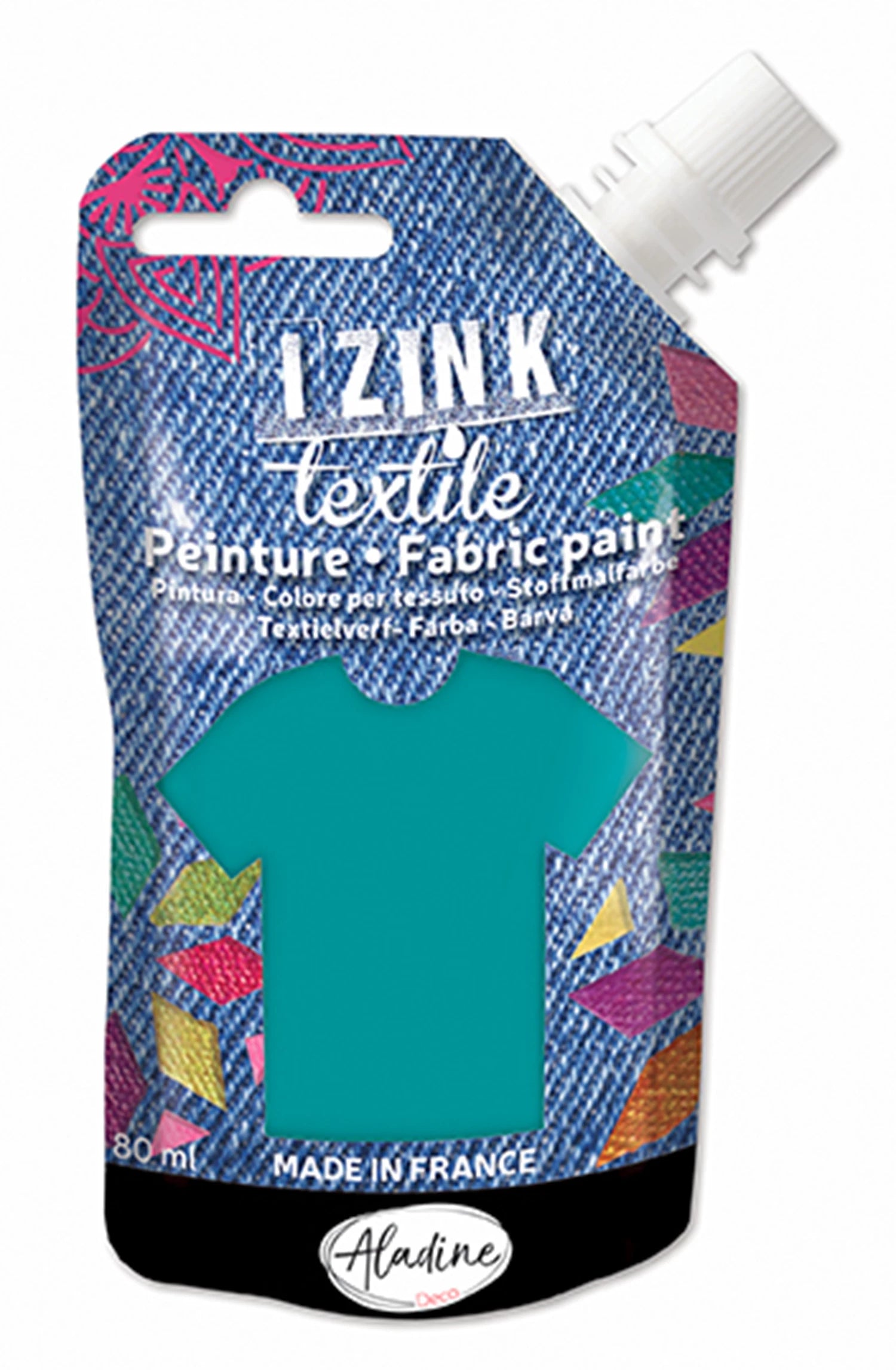 IZINK TEXTILMALFARBE GRÜN BLAU SEIDE 50 ML