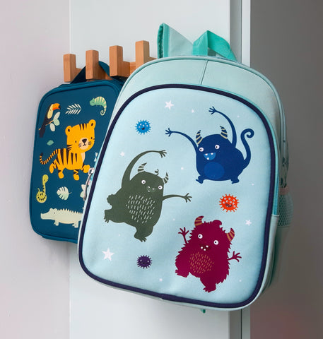 ALLC Rucksack mit Isofach Monster BPMOBU36 hellblau 27x32x19cm