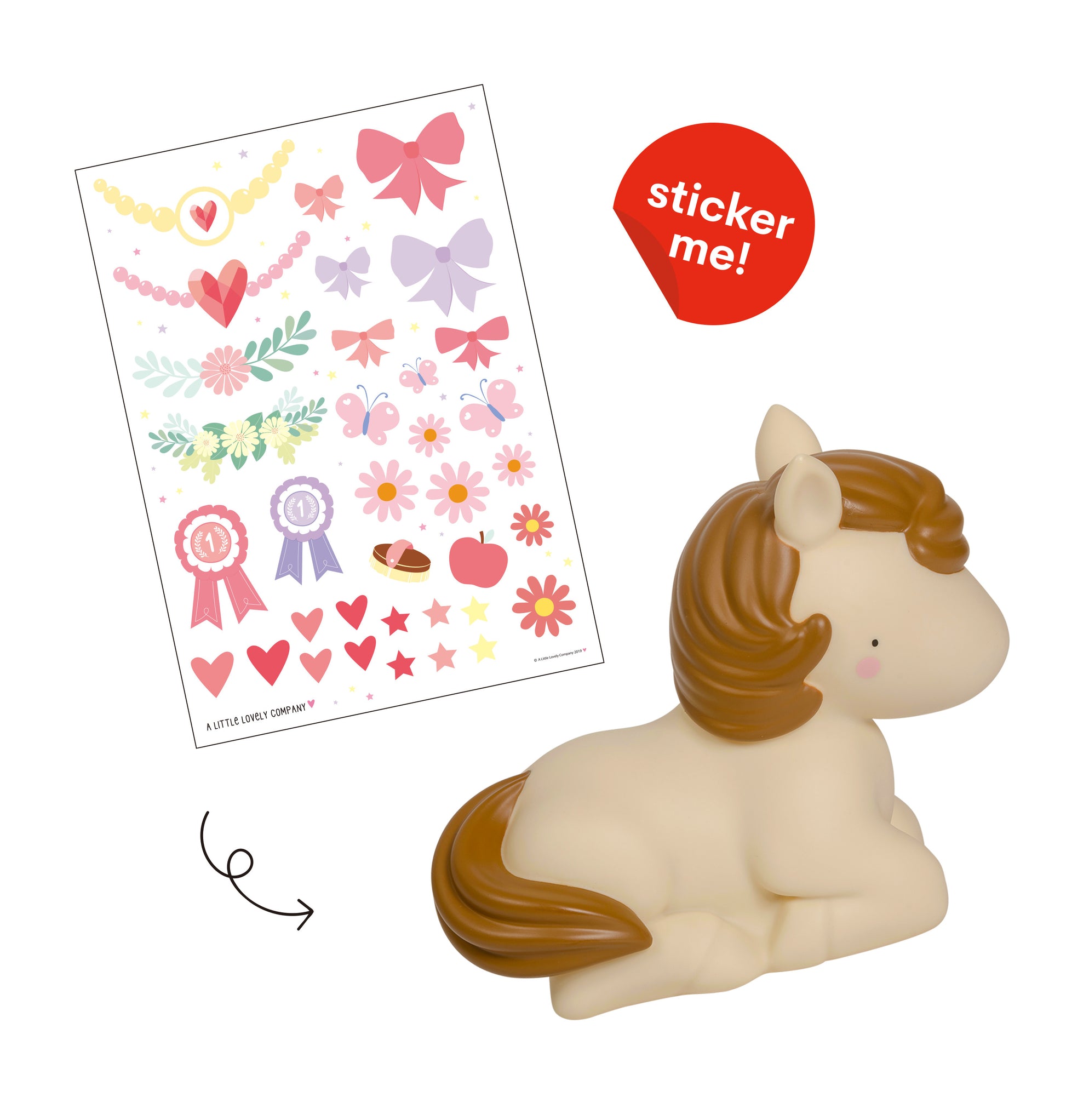 ALLC Nachtlicht mit Sticker NLHOBR8 Horse 20x17x11cm
